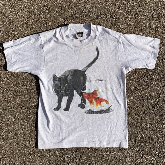 Screen Stars Other - Vintage Cat & Goldfish Screen Stars Girls’ T-Shirt
